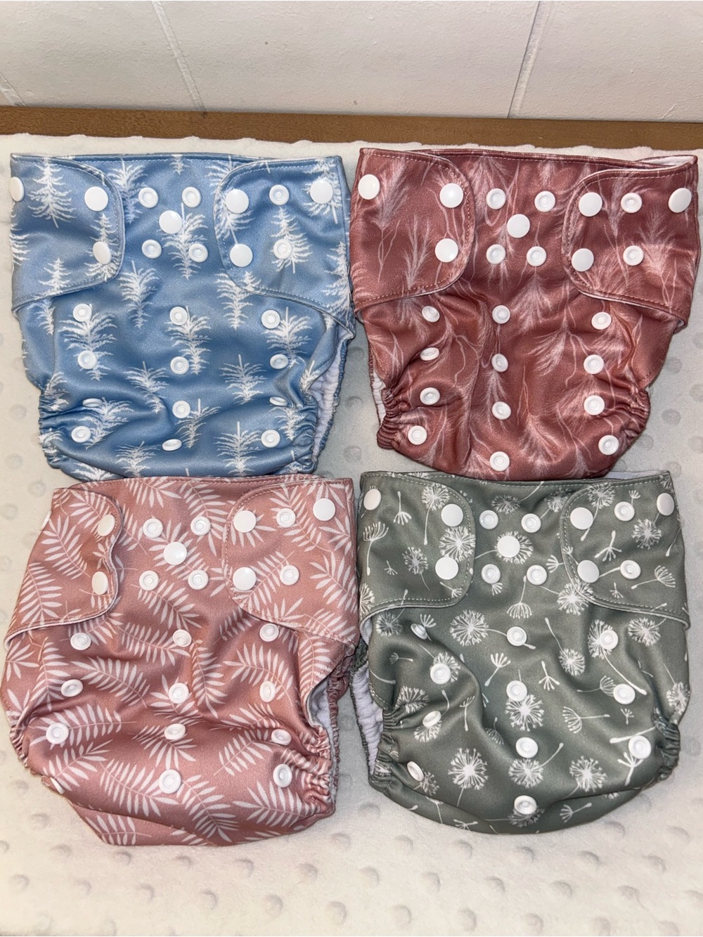Adjustable Reusable Cloth Diaper - Pink, Blue, Green & Rose Set
